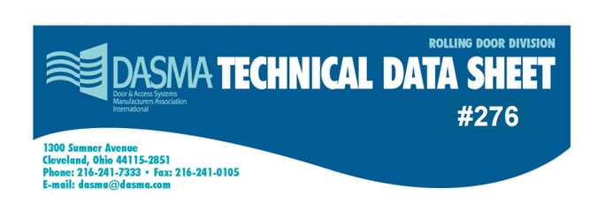 Rolling Door Gate Red Zone for Install and Service; Dasma Technical Sheet 276 Rolling Door Gate Red Zone for Install and Service; Dasma Technical Sheet 276