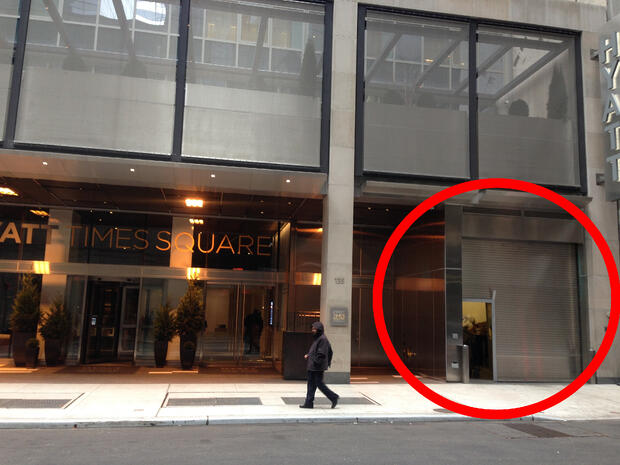 Hyatt Times Square Stainless Steel rolling door with ADA compliant pass door at their loading dock