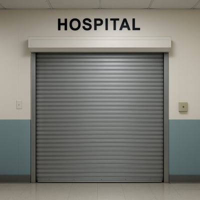 rolling steel door in a hospital