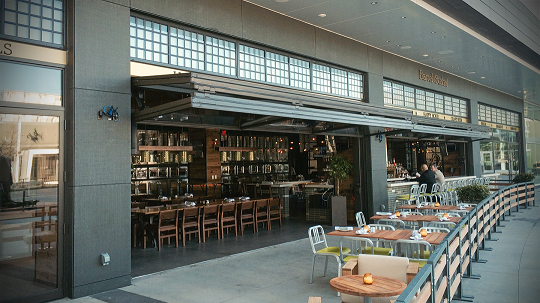 Canopy Type Bifold Doors  at a Restaurant