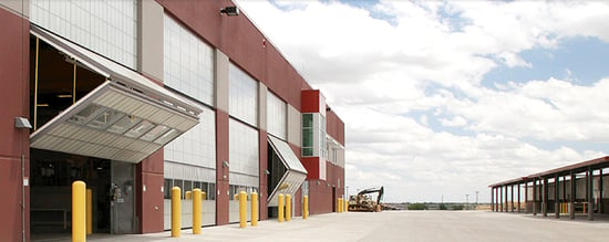 Canopy Type Bifold Doors installed in warehouses