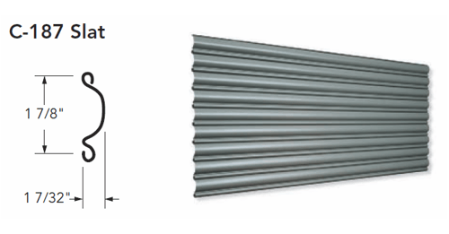 C-187 Slat for Coiling Doors, Roll Up Doors