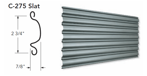 C-275 Slat for Coiling Doors, Roll Up Doors