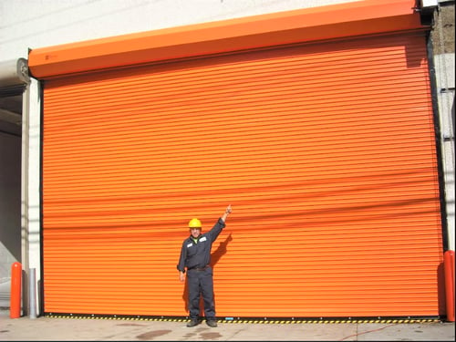 Orange Rolling Steel Door