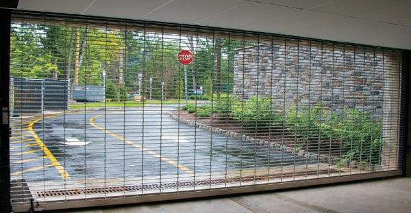 RapidGrille® Model 676 - High-Speed, High-Performance Security Grille in Parking Garage