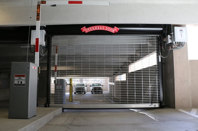 RapidGrille® Model 676 - High-Speed, High-Performance Security Grille in Parking Garage