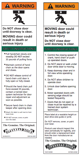 Recommended Rolling Door Maintenance Practices for Building Maintenance Supervisors, product safety label Recommended Rolling Door Maintenance Practices for Building Maintenance Supervisors, product safety label