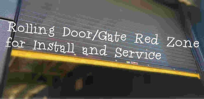 Rolling Door Gate Red Zone for Install and Service; rolling door by Overhead Door Company of The Meadowlands .
