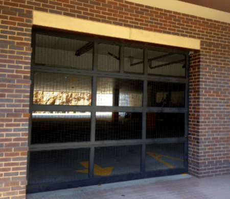  Parking Garage Door with Wire Mesh Panels