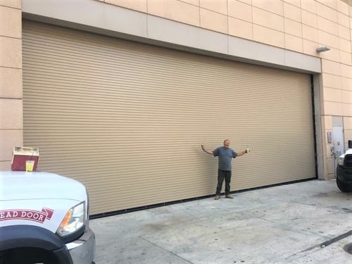 beige rolling steel doors