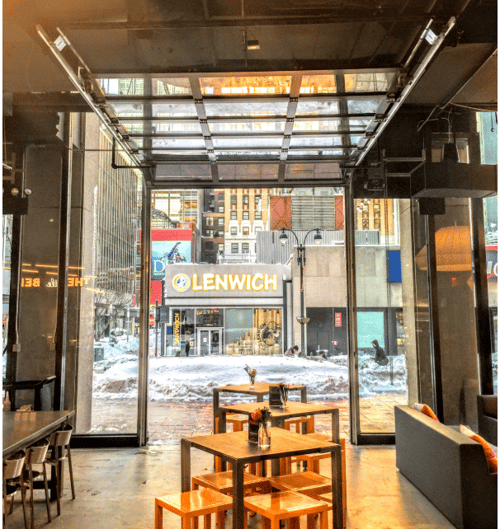 Aluminum Glass Door Installed in Food Court in NYC