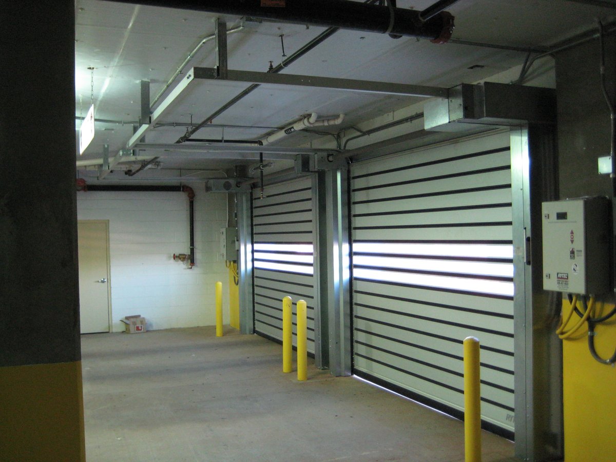 low_headroom_clearance_garage_door_rolling_gate_NJ_NYC_high_speed_rytec