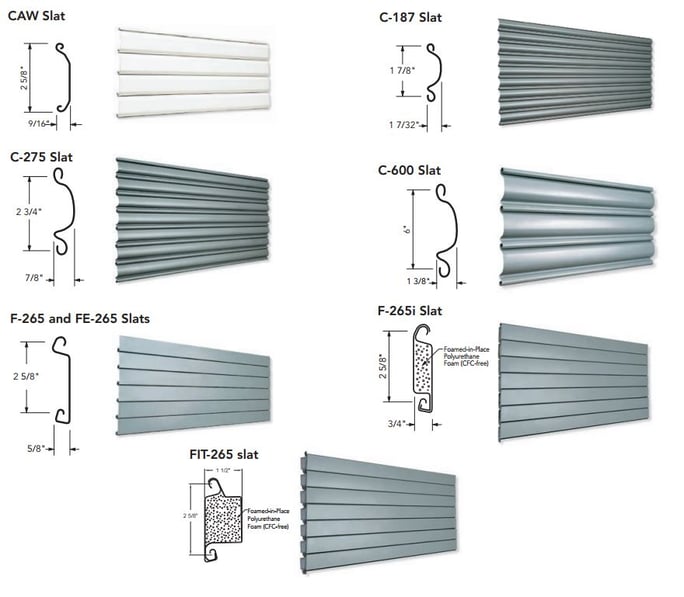 Non Insulated Insulated Metal Slat Overhead Coiling Door Slat Profiles