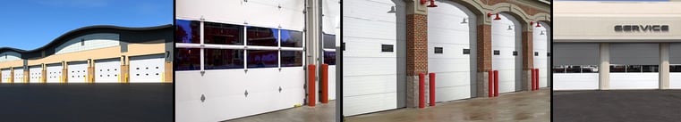 Clopay Sectional Overhead Doors, Energy Series door application in distribution center, firehouse and service center. Clopay Sectional Overhead Doors, Energy Series door application in distribution center, firehouse and service center.