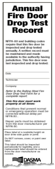 Rolling Fire Door Drop Tests New Jersey New York City