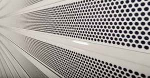 upward-coiling security grille model 674 perforated aluminum security grille